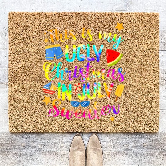 This Is My Christmas In July Sweater Summer Coir Doormats