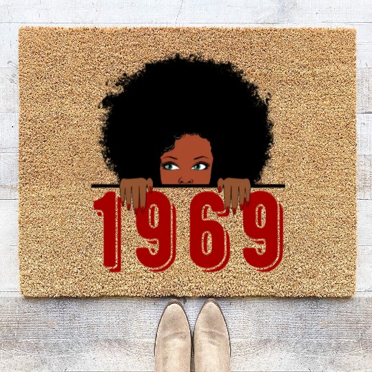 Black Queen Born In 1969 50Th Awesome Coir Doormats