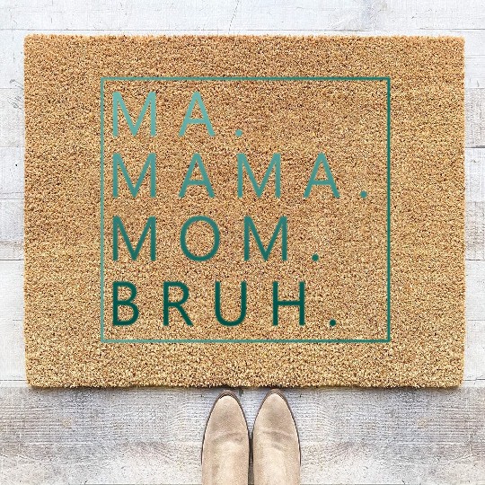 Ma Mama Mom Bruh Green Quote Mama Coir Doormats
