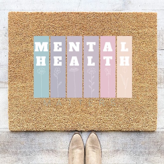 Mental Health Matters | Florals VI French Grey Coir Doormats