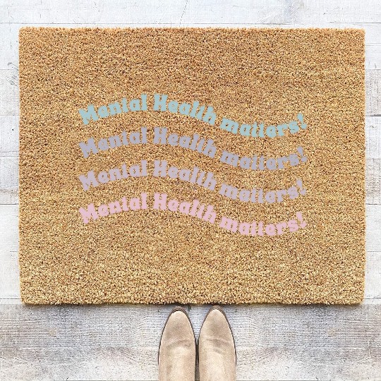 Mental Health Matters | Wavy Retro French Gray Coir Doormats
