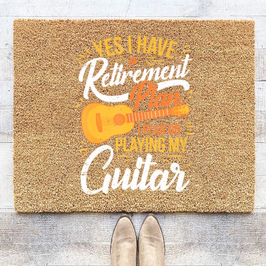 Retired Guitar Player Retirement Guitarist Coir Doormats