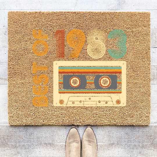 Born In 1983 Best Of 1983 Cassette Tape Coir Doormats