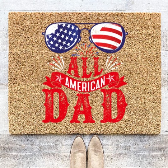 All American Dad America Pride US Patriot Coir Doormats