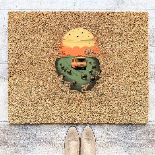 Rv Camping Herd Of Cows Cow Camper Caravan Coir Doormats