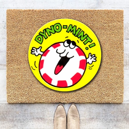 Vintage Scratch And Sniff Sticker Peppermint Dyno- Coir Doormats