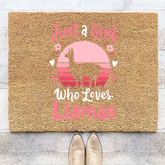 Llamas Llama Lover Retro Coir Doormats