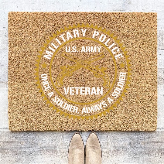 Military Police US Army Veteran Once A Soldier Alw Coir Doormats