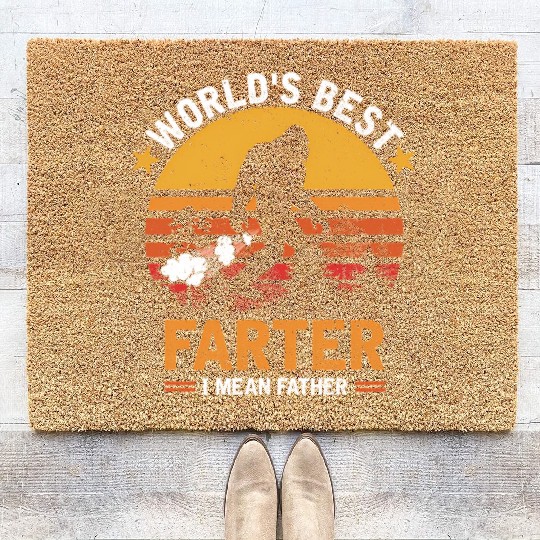 Retro World'S Best Fer I Mean Father Bigfoot Coir Doormats