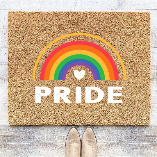 Gay Pride Rainbow Flag Proud Pro LGBTQ p Cool LGBT Coir Doormats