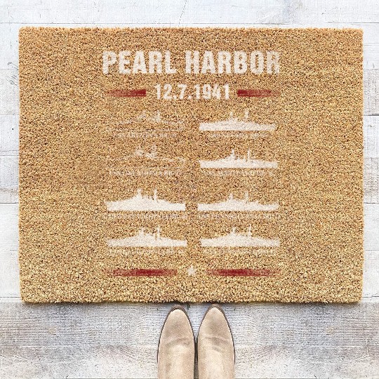 Pearl Harbor Battleship Memorial Day December 7Th Coir Doormats