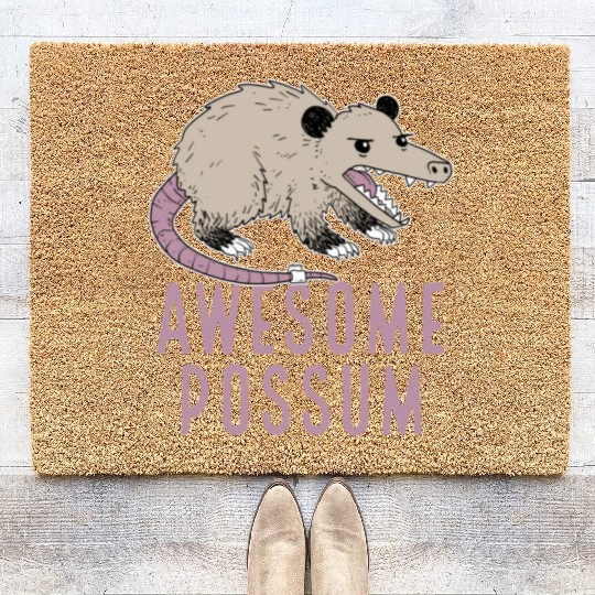 Awesome Possum Funny Design Trash Lover Coir Doormats