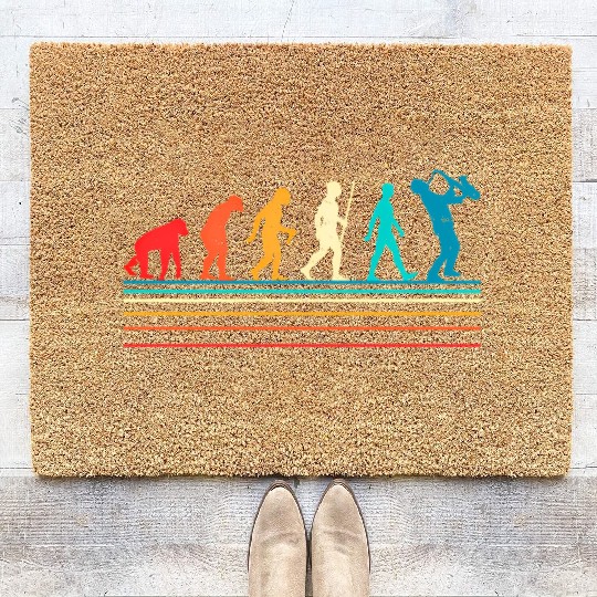 Saxophone Retro Vintage Evolution Of Coir Doormats
