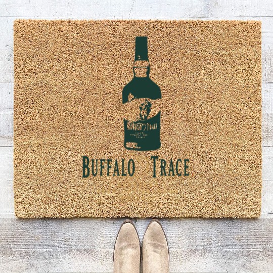 Buffalo Bourbon Whiey Bottle Gold And Green Logo Coir Doormats