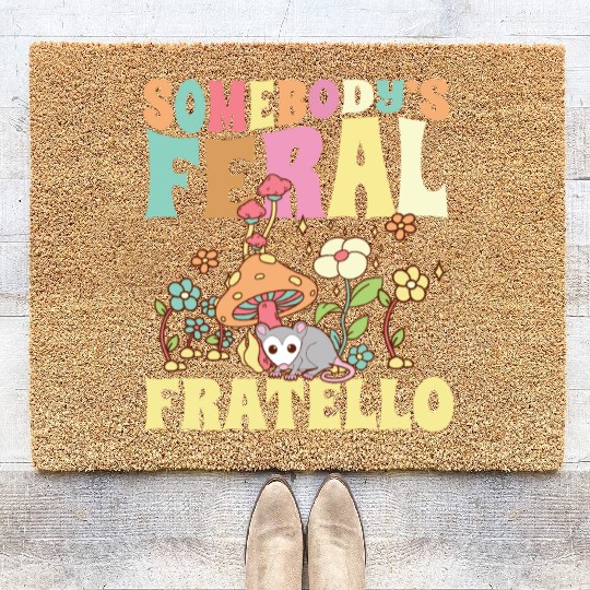 Somebody's Feral Fratello Italian Brother Opossum Coir Doormats