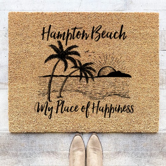 New Hampshire Beach My Place Of Hapess Hampton Coir Doormats