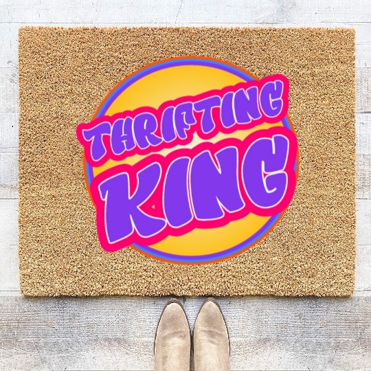 Thrifting King purple yellow Coir Doormats
