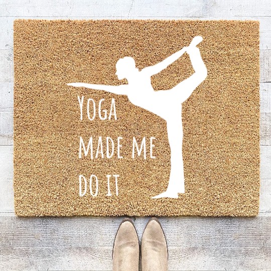Yoga Made Me Do It Yoga Pun Coir Doormats