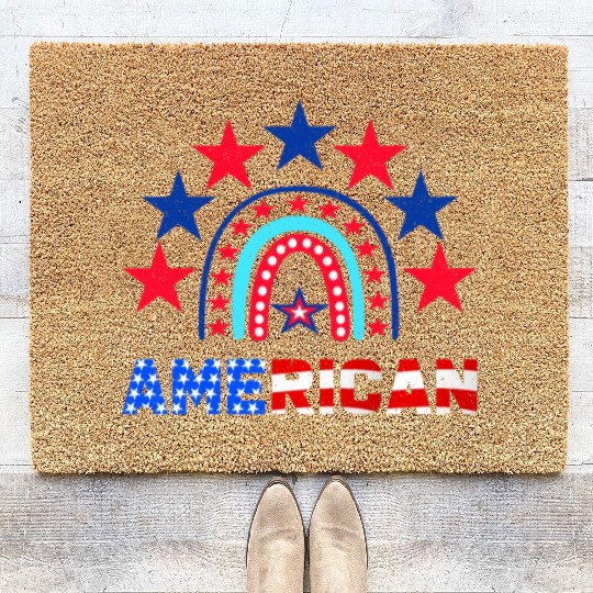 American Independence Day Love America Patriot Coir Doormats