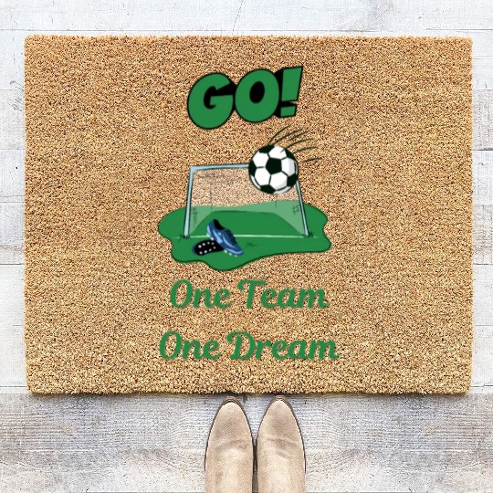 Soccer Star One Team and One Dream Lets Go Coir Doormats