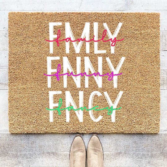 Family funny fancy inspiration parenting quotes Coir Doormats