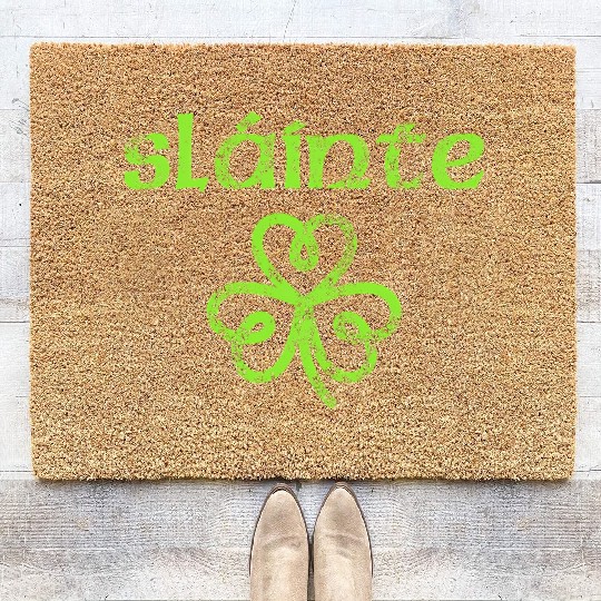 Slainte Cheers Health Fun St Patric Day Coir Doormats
