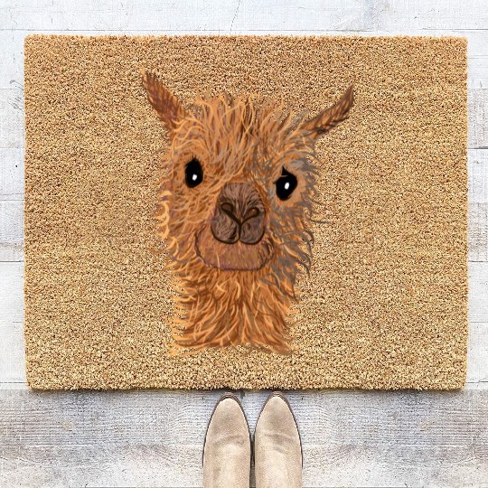 Alpaca Lama Sweet Alpaca Sweet Alpaca Alpaca Head Coir Doormats