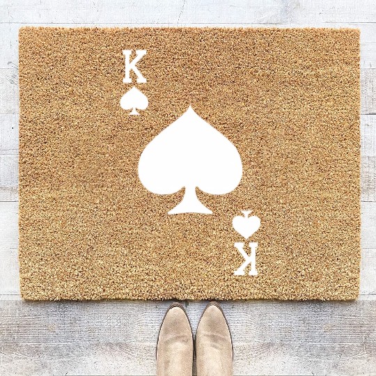 King Of Spades Card Halloween Dark Coir Doormats