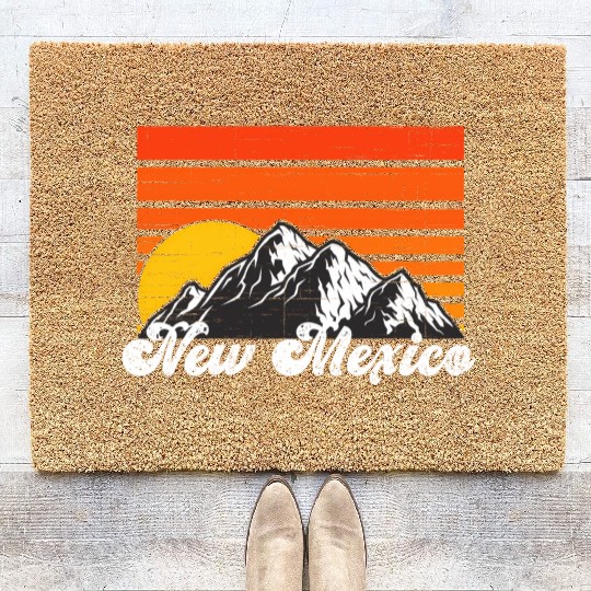 New Mexico Mountains Hiking Love New Mexico Coir Doormats