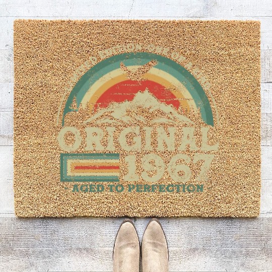 Vintage 1967 Birthday Coir Doormats