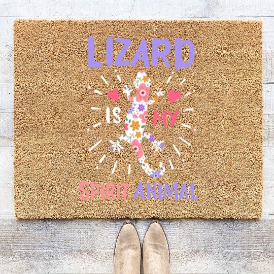 Lizard Reptile Herpetologist Lizard Lover Coir Doormats