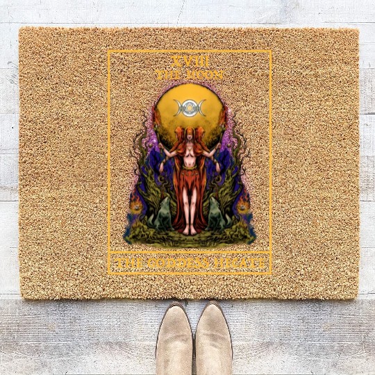 The Goddess Hecate Tarot Card Triple Moon Witch Coir Doormats