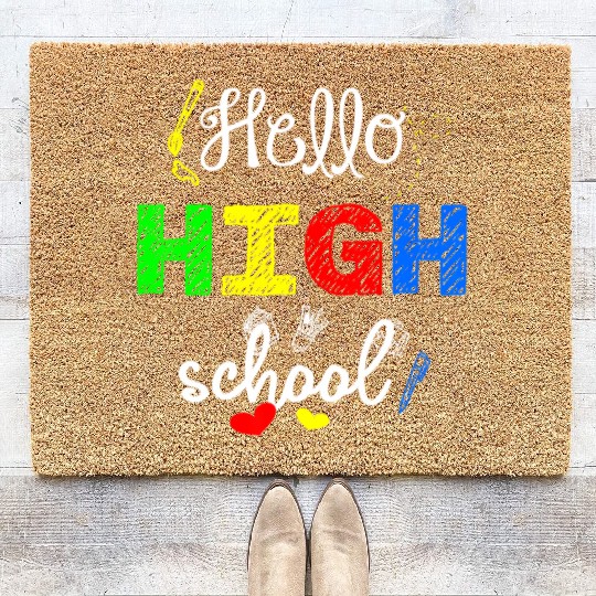High school First Day Back To School Student Coir Doormats