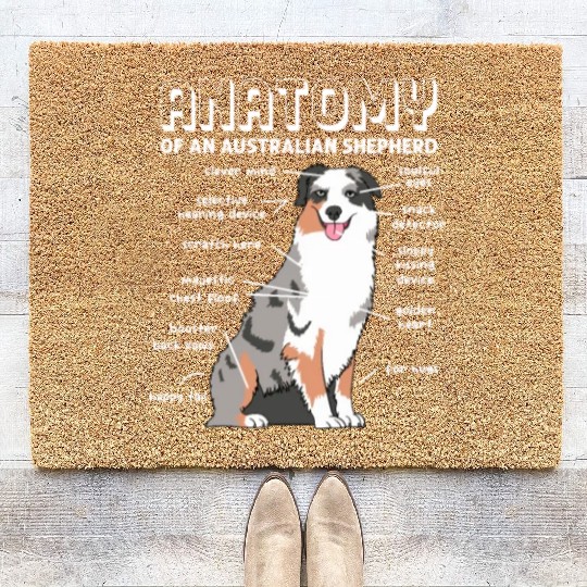Anatomy of An Australian Shepherd Coir Doormats
