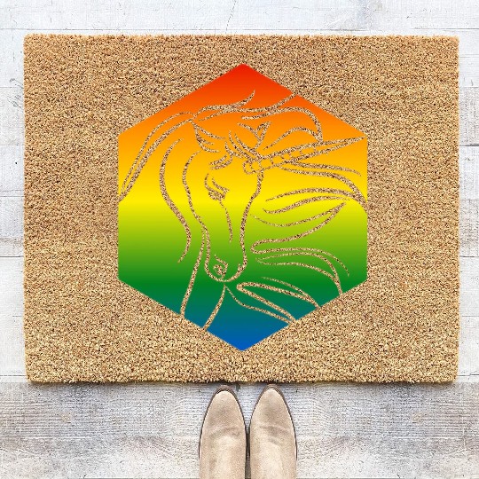 Rainbow Unicorn Silhouette | TTRPG Pride Coir Doormats