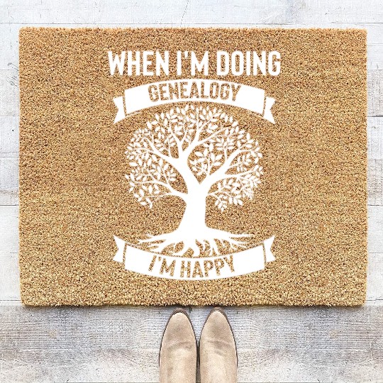 Humorous I'm Genealogy Origins Families Tree Coir Doormats
