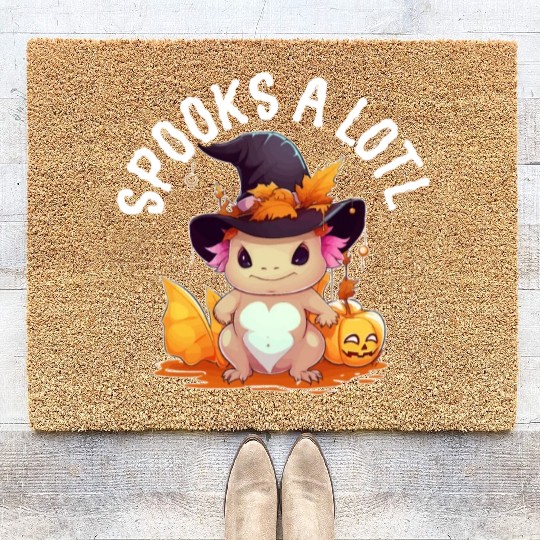 Axolotl Halloween Trick Or Treat Amphibian Axolotl Coir Doormats