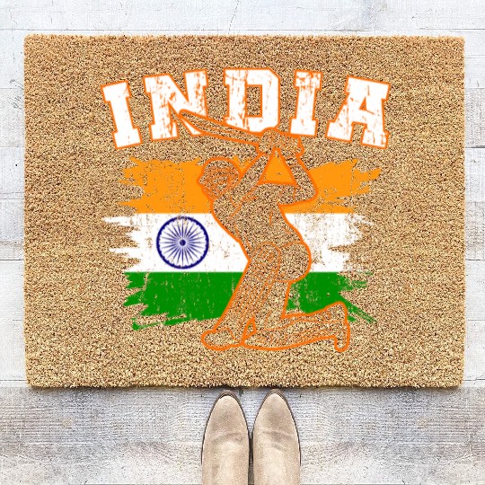 India Flag Indian Cricket Jersey Fans Player Coach Coir Doormats