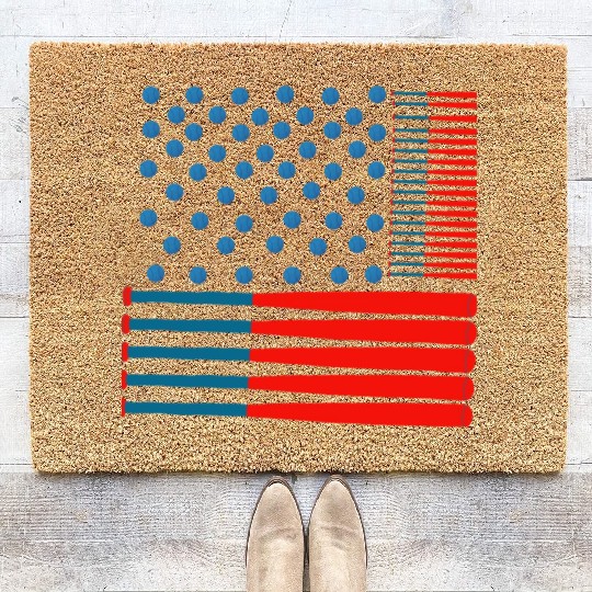 Baseball Stars & Stripes: A Patriotic Swing Coir Doormats