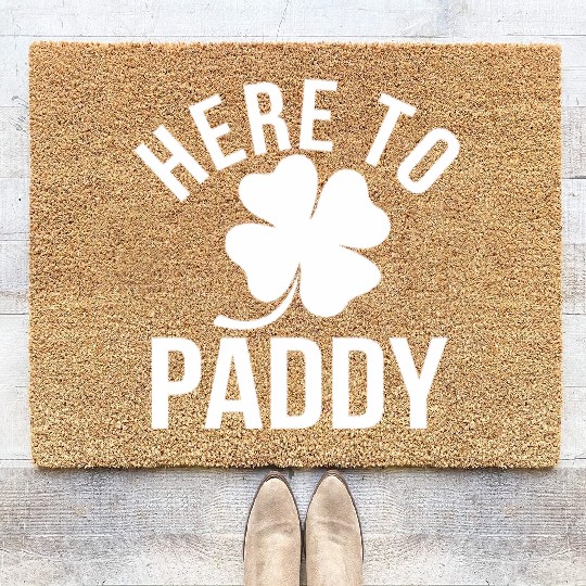 Here To Paddy Shamrock St Patrick'S Coir Doormats