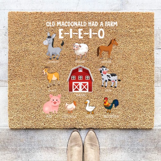 Toddler Farm Animals Old Macdonald Had A Farm Coir Doormats