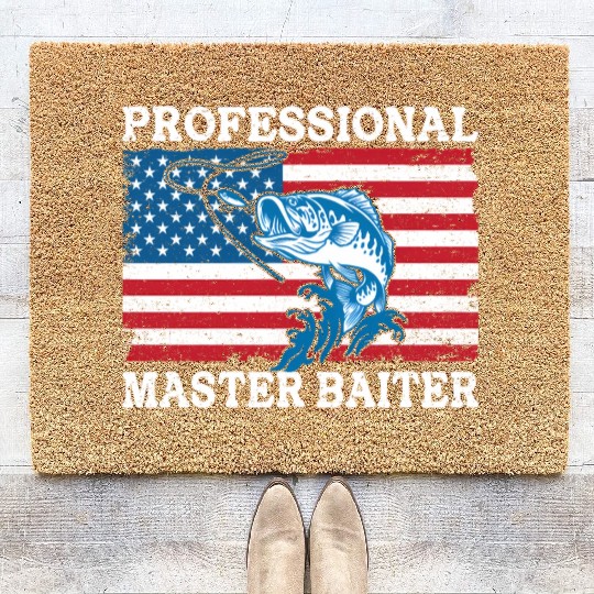 Professional Master Baiter Us American Flag Bass Coir Doormats