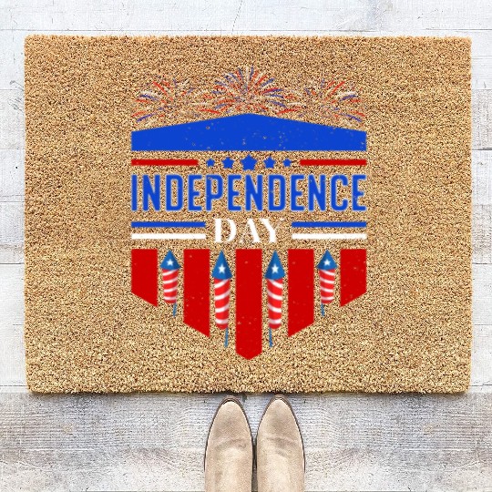 Independence Day 4th July 1776 American Patriots Coir Doormats