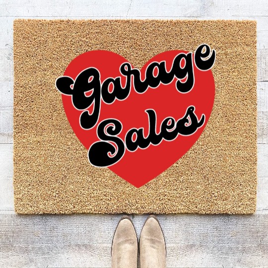 Garage Sales red heart Coir Doormats
