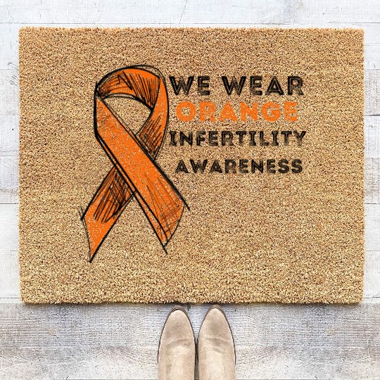 We Wear Orange Infertility Awareness Coir Doormats