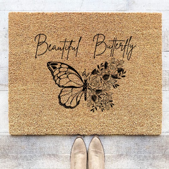 Beautiful butterfly - Nature Coir Doormats