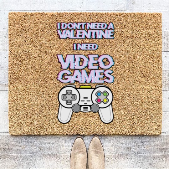 Valentine s Day Video Game Lover Coir Doormats