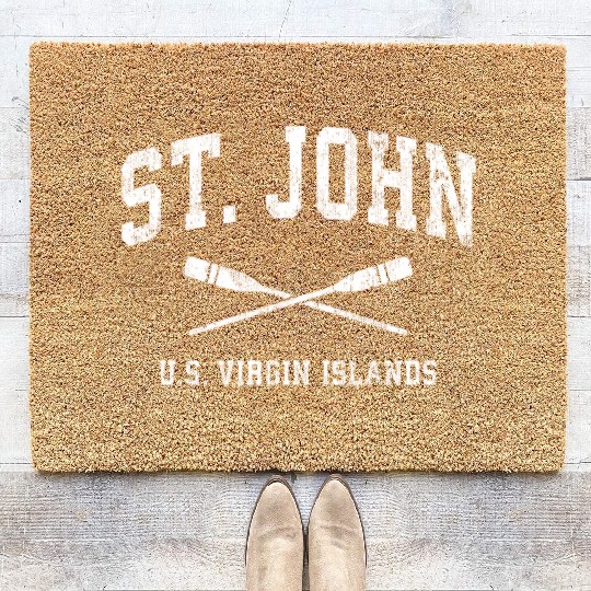 Saint John Usvi Vintage Nautical Paddles Sports Oa Coir Doormats