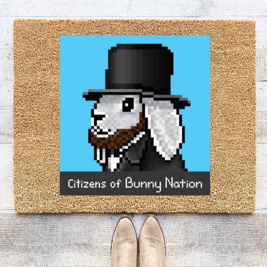 Citizens of Bunny Nation NFT #8 Artwork Coir Doormats