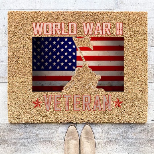 American Patriot Wwii Veteran Military World War 2 Coir Doormats